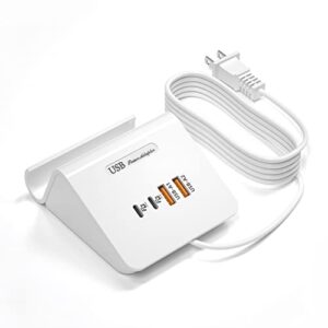 vhbw usb c charging station 45w, 4 port multiple usb charging station with 2 usb c & 2 usb a, 20w pd fast charger for multiple devices for iphone 13/12/11, samsung galaxy, ipad, pixel 4/3【ul listed】