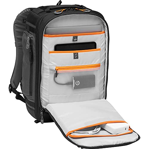 Lowepro LP37268-PWW Pro Trekker BP 350 AW II Outdoor Camera Backpack with Maxfit Dividers, Fits 15-inch Laptop/iPad, for Pro Mirrorless and DSLR, Gimbal, Drone, DJI, Black/Dark Grey