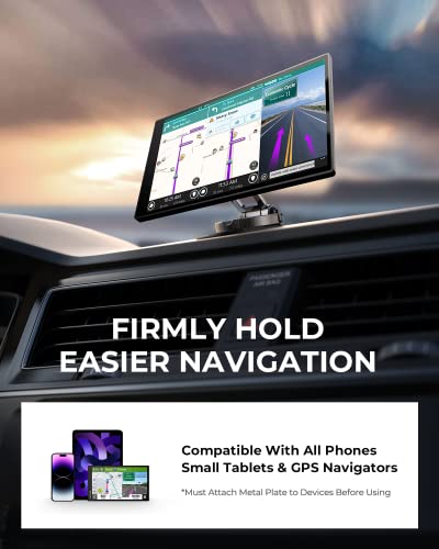 Anwas Magnetic Car Phone Holder Mount Alloy Folding Magnetic Car Phone Holder for Car Dashboard, 360° Adjustable Hands Free Car Phone Holder Mount Fit All iPhones, Samsung, etc