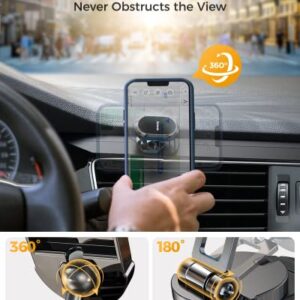 Anwas Magnetic Car Phone Holder Mount Alloy Folding Magnetic Car Phone Holder for Car Dashboard, 360° Adjustable Hands Free Car Phone Holder Mount Fit All iPhones, Samsung, etc