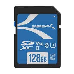sabrent rocket v60 128gb sd uhs-ii memory card r270mb/s w170mb/s (sd-tl60-128gb)