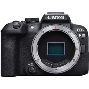 Canon EOS R10 Mirrorless Camera (5331C002) + 2 x Sony 64GB Tough SD Card + Bag + Charger + 2 x LPE17 Battery + Card Reader + LED Light + Corel Photo Software + Flex Tripod + More (Renewed)