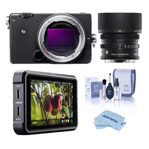 sigma fp mirrorless digital camera with 45mm f/2.8 dg dn contemporary lens, bundle with atomos ninja v 5″ touchscreen recording monitor
