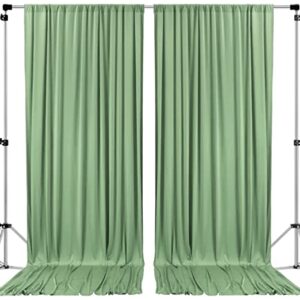 AK TRADING CO. 10 feet x 8 feet Polyester Backdrop Drapes Curtains Panels with Rod Pockets - Wedding Ceremony Party Home Window Decorations - SAGE Green (DRAPE5X8-SAGE-2PACK)