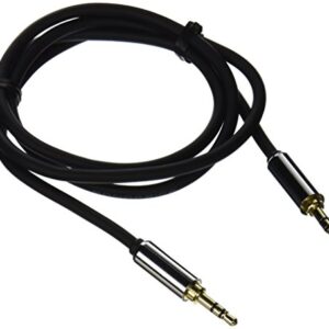 Monoprice Audio Cable - 3 Feet - Black | 3.5mm Stereo Male to 3.5mm Stereo Male Gold Plated Cable for Mobile