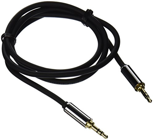 Monoprice Audio Cable - 3 Feet - Black | 3.5mm Stereo Male to 3.5mm Stereo Male Gold Plated Cable for Mobile