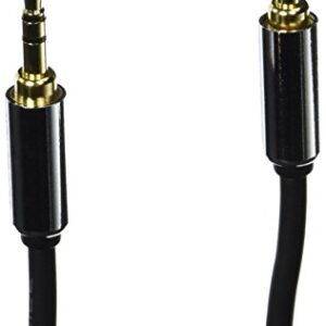 Monoprice Audio Cable - 3 Feet - Black | 3.5mm Stereo Male to 3.5mm Stereo Male Gold Plated Cable for Mobile