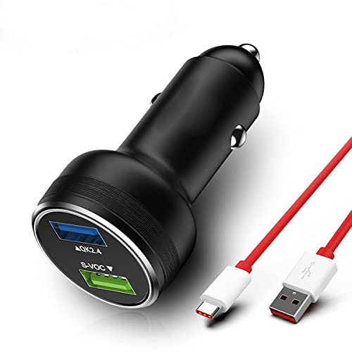 Warp Charge 30W 65W Car Charger Supervooc for Oneplus 11 10 9 Pro 9R 8T 10T 8 7T Nord N20 N300 N10 N100 N200 5G Dash Charge Car Fast Charging One Plus 7 6T 6 Black