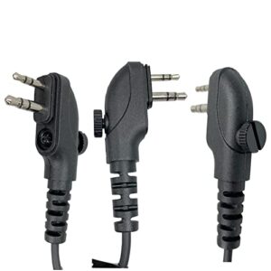 MaximalPower HYTERA HYT Single Wire 2-Pin Radio Earbud Headset PTT Mic in-Ear Clear Coil Tube