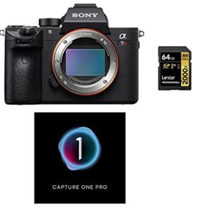 sony alpha a7r iv mirrorless digital camera body (v2) bundle with capture one pro photo editing software, 128gb uhs-ii v90 sd card