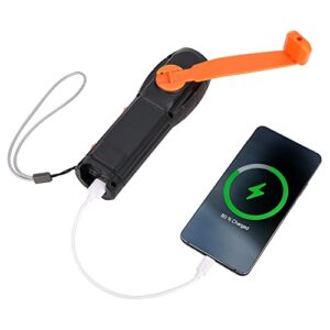 Hand Crank Flashlight with Emergency Radio Phone Charger, Portable Dynamo SOS LED Torch Rechargeable USB Charging Handheld LED Flashlights Built-in Loudspeaker for Camping Hiking Gift