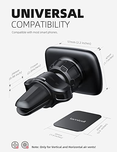 Lamicall Magnetic Car Vent Phone Mount [2022 Early Release] Air Vent Cell Phone Holder Cradle Stand [6 Strong Magnets] for iPhone 13 12 11 Pro Max Mini Xr Xs X 8 7 6 Plus SE, Other 4.7-7" Smartphone