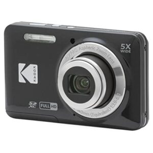 kodak pixpro friendly zoom fz55-bk 16mp digital camera with 5x optical zoom 28mm wide angle and 2.7″ lcd screen (black)