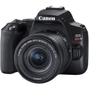 Canon EOS Rebel SL3 DSLR Camera with 18-55mm Lens (Black) (3453C002) + Canon EF 50mm Lens + 64GB Card + Color Filter Kit + Case + Filter Kit + Corel Photo Software + 2 x LPE17 Battery + More (Renewed)
