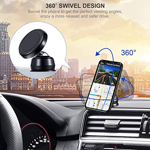 ONTHIS All-Metal Magnetic Phone Holder for Car Dashboard, Universal Cell Phone Mount for Car with Super Strong Magnet 360° Rotation Universal Dashboard car Mount Fits All Smartphones