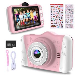 wowgo kids digital camera – 12mp children’s camera with large screen for boys and girls, 1080p rechargeable electronic camera with 32gb tf card