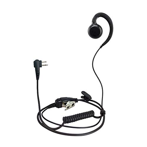 PROMAXPOWER Two Way Radio 1-Wire C-Shape Swivel Headset Earpiece PTT for Motorola CP88, CP100, CP185, CP200, CP200D, CLS1110, CLS1410, EP450