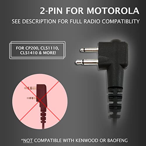PROMAXPOWER Two Way Radio 1-Wire C-Shape Swivel Headset Earpiece PTT for Motorola CP88, CP100, CP185, CP200, CP200D, CLS1110, CLS1410, EP450