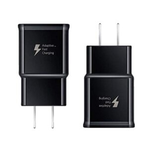 pantom [2-pack] adaptive fast charging rapid quick charge wall charger compatible with samsung galaxy s10/s10+/s9/s9+/s8/s8+ note 8/note 9 & other smartphones/devices [black]