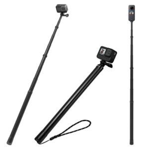 reygeak ultra long selfie stick pole 2.7m/106 inch carbon fiber lightweight waterproof extendable handheld monopod for gopro max hero 11 10 9 8 7 6 5 insta360 x2 x3 dji action 2 3 akaso 360 camera