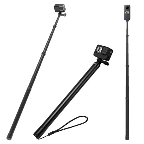 REYGEAK Ultra Long Selfie Stick Pole 2.7M/106 Inch Carbon Fiber Lightweight Waterproof Extendable Handheld Monopod for GoPro Max Hero 11 10 9 8 7 6 5 Insta360 X2 X3 DJI Action 2 3 AKASO 360 Camera