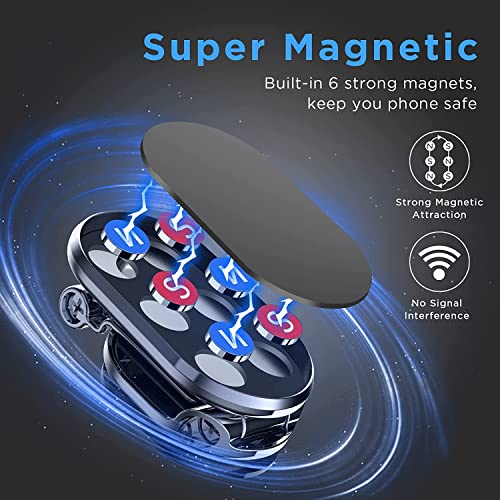 ZXK CO Magnetic Phone Holder, Multi-Functional Cell Phone Car Mount Strong Magnet 360° Rotation Foldable Desk Phone Cradle Universal Car Phone Holder for Dashboard Screens All Smartphones [2022 New]