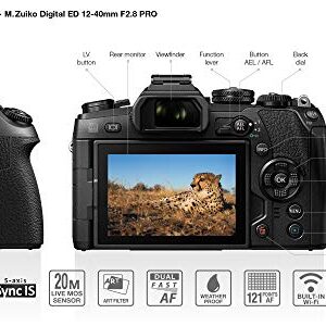 Olympus OM-D E-M1 Mark II Kit, Micro Four Thirds System Camera (20.4 Megapixel, 5-Axis Image Stabilisation, Electronic Viewfinder) + M.Zuiko 12-40 mm PRO Universal Zoom, Black