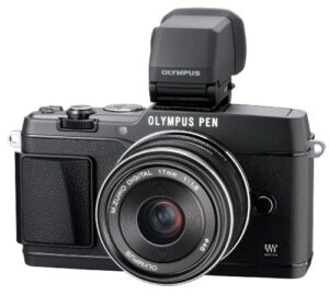olympus e-p5 16.1 mp mirrorless digital camera with 3-inch lcd and 17mm f/1.8 lens (black)