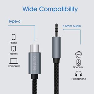 USB C Aux Cable (2 Pack),Type C Male to 3.5mm Male Jack Adapter,Extension Audio Cord for Car Stereo,Speaker,Headphone Samsung Galaxy S22 S21 S20 Ultra S20+ 5G,Note 20/10, Pixel 4/3 XL (3.28ft, Grey)