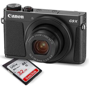 canon powershot g9 x mark ii digital camera (black) w/ 32gb sd card, and basic accessory bundle