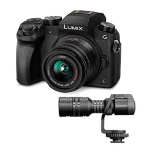panasonic lumix g7 mirrorless camera with 14-42mm f/3.5-5.6 lens (black) bundle with saramonic vmic mini ultracompact camera-mountable shotgun microphone (2 items)