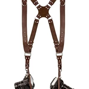 Camera Accessories Dual Harness Two Cameras - Shoulder Leather Strap - Multi Gear Double Camera Accessories DSLR/SLR ProInStyle strap by Coiro