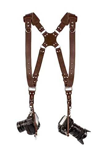 Camera Accessories Dual Harness Two Cameras - Shoulder Leather Strap - Multi Gear Double Camera Accessories DSLR/SLR ProInStyle strap by Coiro