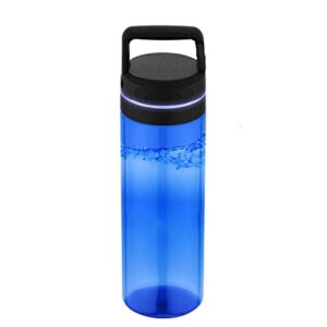 sweda bluetooth speaker water bottle with speaker lid, 24oz, screw on cap with built in wireless speaker, transparent sports water bottle, blue wb8804