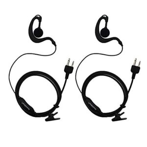 goodqbuy 2pcs g shape clip-ear walkie talkie headset earpiece with mic is compatible with midland lxt118 gxt1000vp4 lxt500vp3 lxt600vp3 lxt380 2-pin
