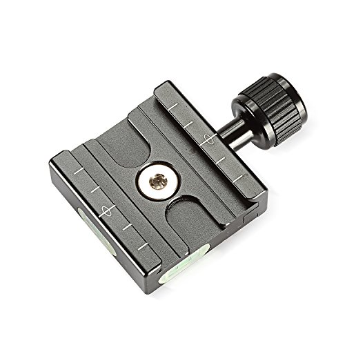 Neewer Aluminium 50mm Quick Release Plate QR Clamp 3/8-inch with 1/4-inch Adapter and Built-in Bubble Level