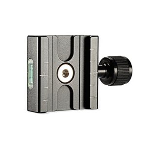 Neewer Aluminium 50mm Quick Release Plate QR Clamp 3/8-inch with 1/4-inch Adapter and Built-in Bubble Level