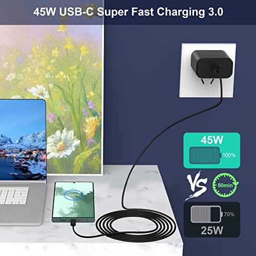 Super Fast Charger Type C for Samsung, 2 Pack 45W USB-C Super Fast Charger Travel Adapter with 5FT Type C Fast Charging Cable for Samsung Galaxy S23/S23 Ultra/S23+/S22/S22+/S22 Ultra/S 21/Note 10+/20
