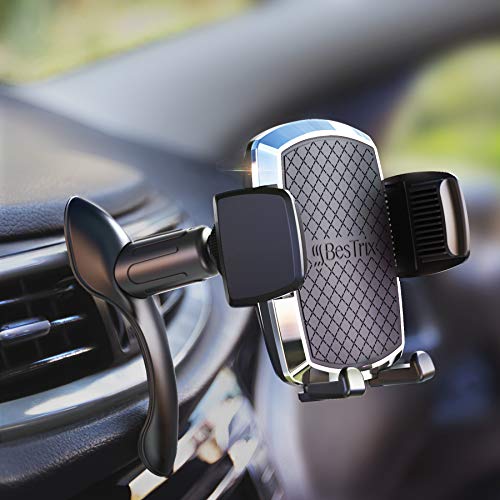 Bestrix Car Phone Mount Holder -SmartClamp Air Vent Cell Phone Car Holder Compatible with iPhone 12 11 Pro Xr Xs XS MAX XR X Galaxy S20 Note 20 Ultra & All Smartphones