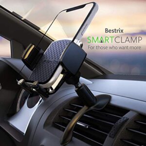 Bestrix Car Phone Mount Holder -SmartClamp Air Vent Cell Phone Car Holder Compatible with iPhone 12 11 Pro Xr Xs XS MAX XR X Galaxy S20 Note 20 Ultra & All Smartphones