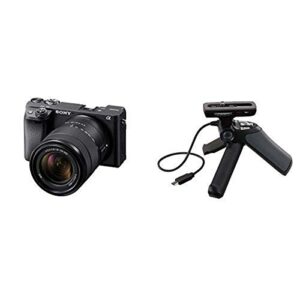 sony alpha a6400 mirrorless camera: ilce-6400m/b and grip and tripod for -camcorders