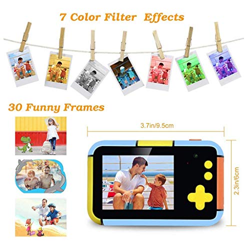 LKYBOA Kids Camera, Rechargeable Children Digital Camera with 2.4 Inch LCD and 32G Memory Card 1080P HD Shockproof