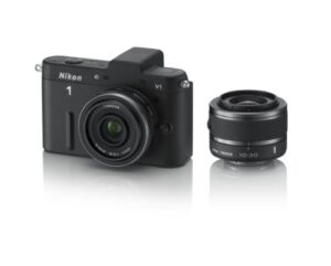 nikon 1 v1 10.1 mp hd digital camera system with 10mm and 10-30mm vr 1 nikkor lenses (black)