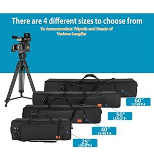 TORIBIO 60" Tripod Case Bag, Waterproof Lightweight Multifunctional Tripod Carrying Case with Shoulder Strap for Lights, Speakers, Cameras, Booms, Microphone Stands