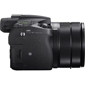 Sony Cyber-Shot DSC-RX10 IV Digital Camera (DSCRX10M4/B) + 4K Monitor + Rode VideoMic + Filter Kit + Wide Angle Lens + Telephoto Lens + Color Filter Kit + 2 x 64GB Card + 3 x NPF-W50 Battery + More