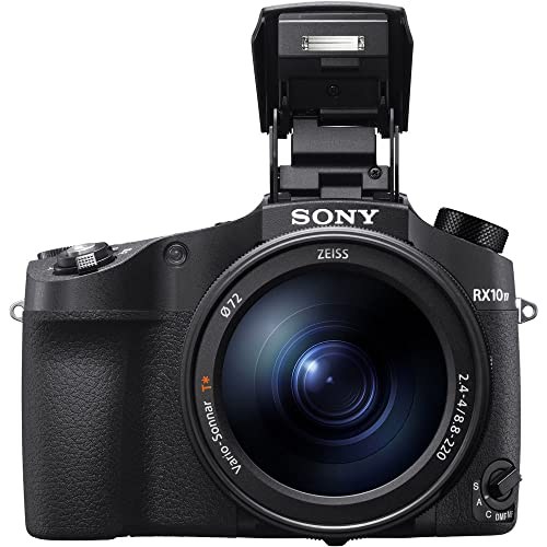 Sony Cyber-Shot DSC-RX10 IV Digital Camera (DSCRX10M4/B) + 4K Monitor + Rode VideoMic + Filter Kit + Wide Angle Lens + Telephoto Lens + Color Filter Kit + 2 x 64GB Card + 3 x NPF-W50 Battery + More