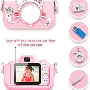 goopow Kids Selfie Camera, Christmas Birthday Gifts for Boys Girls Age 3-9, HD Digital Video Cameras for Toddler Children Toy for 3 4 5 6 7 8 Year Old Boy with 32GB SD Card