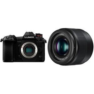 panasonic lumix g9 mirrorless camera body (usa black) and lumix g lens, 25mm