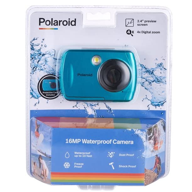 Polaroid IS049 HD Waterproof 16MP Digital Camera, 2.4” LCD Display Portable Handheld Action Waterproof Digital Camera, Teal