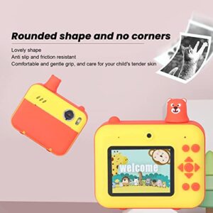 Kids Printing Camera, Print Camera 2.4 Inch USB Port 1000mAh Battery LCD Screen for Travel Yellow